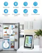 BRIFIT Digitalni termometer za hladilnik s 4,5-palčnim barvnim zaslonom - slika 2