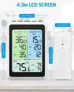 BRIFIT Digitalni termometer za hladilnik s 4,5-palčnim barvnim zaslonom - slika 6