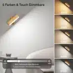 HENSAM Brezžična stenska LED svetilka z močno baterijo, 2 kosa - slika 3