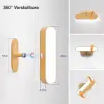 HENSAM Brezžična stenska LED svetilka z močno baterijo, 2 kosa - slika 5