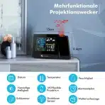 DR.PREPARE Projekcijska digitalna budilka z vremensko postajo in zunanjim senzorjem - slika 2