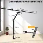 EPABINA Profesionalna LED namizna svetilka s sponko, 3000 LM, 120 cm - slika 4
