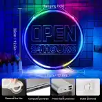 HORSENEON Open 24 Hours barvni neonski napis - slika 2