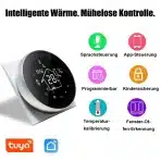 KETOTEK Pametni WiFi termostat za vodno talno ogrevanje, 3A, črn - slika 2