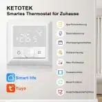 KETOTEK Pametni WiFi termostat za električno talno ogrevanje, 16 A - slika 2