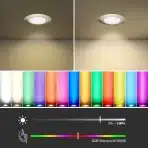 KYOTECH LED vgradne svetilke RGB + topla bela, set 6 kosov, nikelj - slika 3