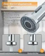 HBRONZESHOWER Kuhinjska pipa z izvlečno prho, 360° vrtljiva, krom - slika 5