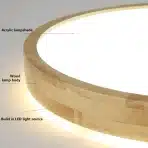 YYUTLUO Lesena LED stropna svetilka, 30 cm, 6000 K hladno bela - slika 5