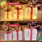 SHTALHST Set 3 LED božičnih darilnih dekoracij s časovnikom, rdeč - slika 3