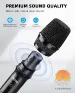 LEKATO 2,4 GHz brezžični set mikrofonov, kovina, črn - slika 2