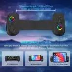MEGADREAM Brezžični igralni krmilnik za tablice in telefone, RGB, črn (D8) - slika 3