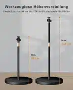 HIBORI Po višini nastavljivo talno stojalo za projektor, 360° zasuk - slika 2