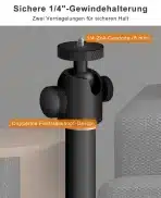HIBORI Po višini nastavljivo talno stojalo za projektor, 360° zasuk - slika 4