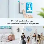 TECKNET Brezžični zvonec brez baterij, 1 oddajnik in 3 sprejemniki - slika 3