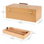 VISWIN Velika lesena umetniška škatla za shranjevanje, 40 x 20 x 15,5 cm - slika 3