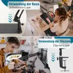 VEEMAGNI 10-kratna pravokotna povečevalna lupa s svetlobo in stojalom - slika 4