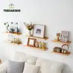 TREOAKWIS Komplet 2 stenskih polic iz masivnega lesa, 50 cm - slika 2