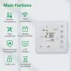 WENGART 24 V WiFi sobni termostat WG201, 7-dnevno programabilen, bel - slika 4