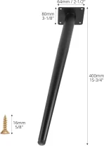 4x QWORK kovinske pohištvene noge 40cm - slika 5