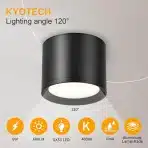 4x KYOTECH LED nadgradni stropni reflektorji 6W 4000K - slika 2