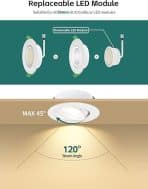 6x KYOTECH 90 mm LED vgradni reflektorji - 4000 K - slika 3