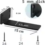 5x ITHKFU kovinski nosilec za police - 15 cm - slika 2