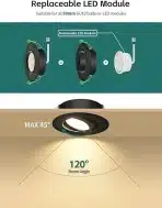 6x KYOTECH 90mm zatemnilni LED vgradni reflektorji - 5 W - slika 4