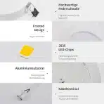 6x GREBEAM 22 cm LED vgradna svetilka - 24 W - slika 5