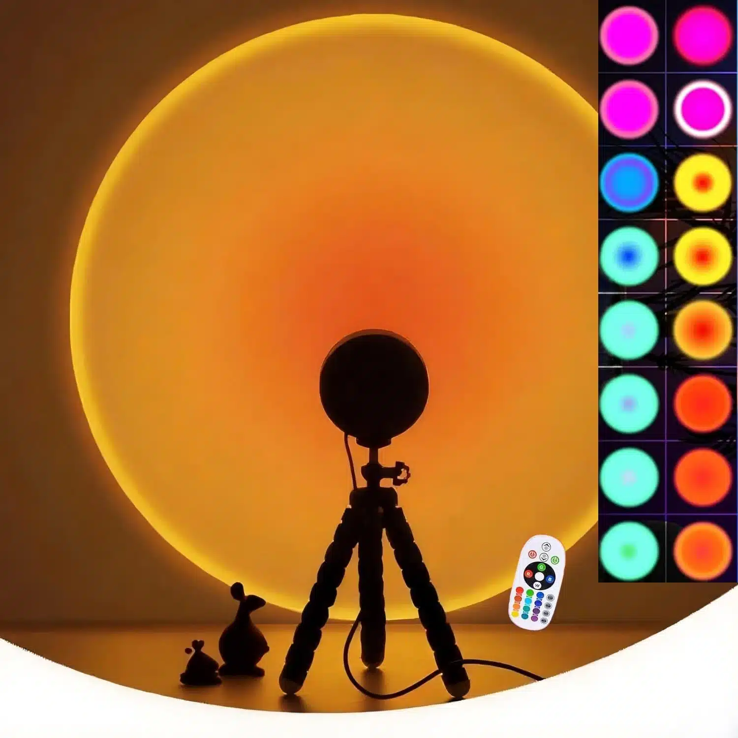 61AYh7w7vGL._AC_SL1500 CORATED RGB LED sunset projektor z USB stojalom - slika 1