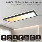 ONDTA LED 58×20cm stropna svetilka z daljinskim upravljalnikom - slika 4