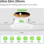 6x ALUSSO 200 mm LED vgradni reflektor - 22 W - slika 5