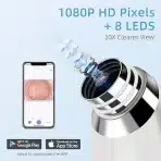 GUPAY Odstranjevalec ogrcev s kamero HD 1080P in 4 nastavki - slika 2