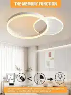 KAUCQI 55 cm LED stropna luč z daljincem - 36 W - slika 3