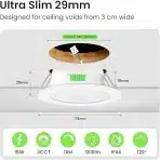 6x ALUSSO 175 mm LED vgradni reflektor - 15 W - slika 2