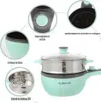AUDECOOK 1,5 l zelen električni lonec s soparnikom - slika 4