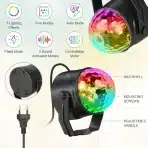 2x URAQT LED disco krogla z daljincem - slika 2