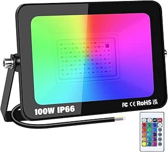 61qjM7pnqML._AC_SX342_ RIGIDON zunanji RGB LED reflektor 100 W z daljinskim upravljalnikom - slika 1