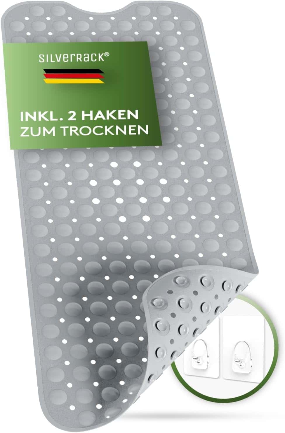 61s-X-y59WL._AC_SL1500_ (1) SILVERRACK Nedrseča Kopalniška Podloga 100 × 40 cm – Siva - slika 1
