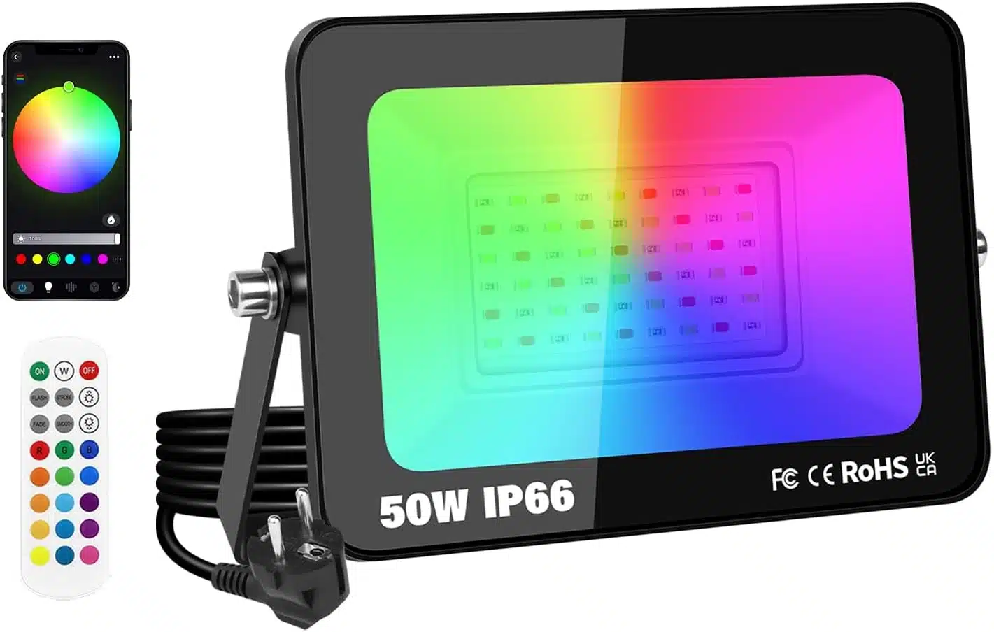 61vKJkjTf9L._AC_SL1500 YOJZMA 50 W RGB LED zunanji reflektor z aplikacijo - slika 1