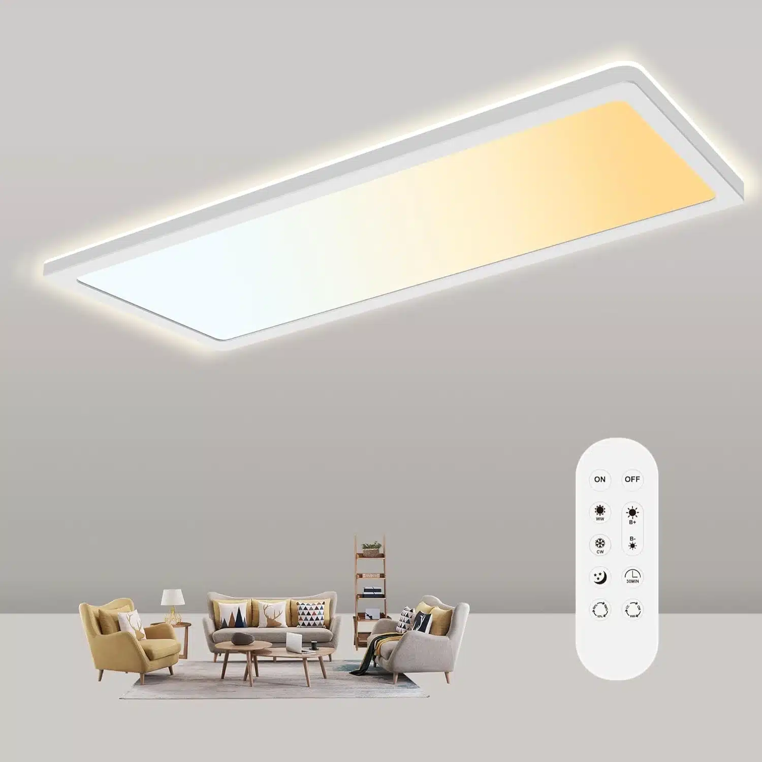 61viipxSoOL._AC_SL1500 GOODJOO 58x20 cm LED stropna svetilka z daljincem - 22 W - slika 1