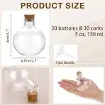 30x SUMTREE 150 ml plastične okrogle stekleničke z zamaškom - slika 4