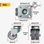 4x 50mm HOLKIE pohištveno kolesce z zavoro - slika 4