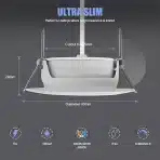 6x CLOKSH LED 85 mm vrtljivi zatemnilni vgradni reflektorji - 5 W - slika 6