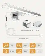 HOMMIE 30 cm LED svetilka za ogledalo 5 W - 4000 K - slika 3
