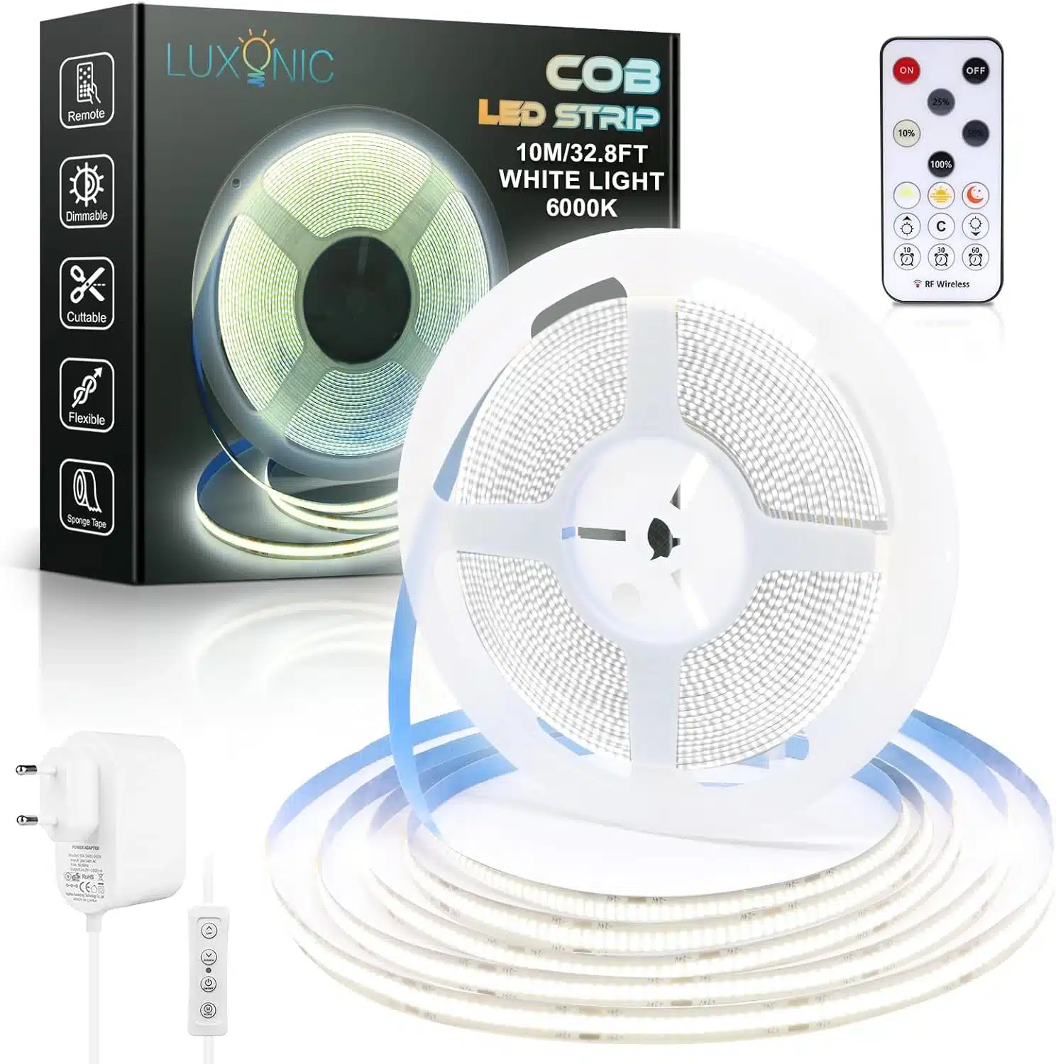 712xCiGkgKL._AC_SL1500 LUXONIC COB 10m zatemnilni LED trak - 6000 K - slika 1