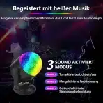 4x disco LED party luč z daljincem črna - slika 4