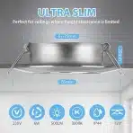 6x 85 mm CLOKSH LED 6 W Zatemnilni vgradni reflektorji - 3000 K - slika 5