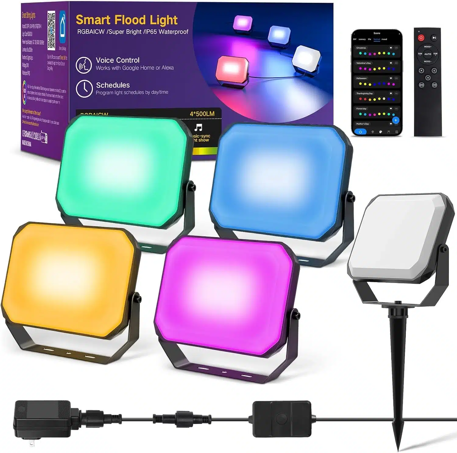 71Nr9ElO3qL._AC_SL1500 4x OUTON V2 pametni RGB LED reflektorji - slika 1