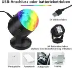 4x disco LED party luč z daljincem črna - slika 2