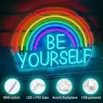 HORSENEON LED neon napis Be Yourself mavrična dekoracija - slika 5